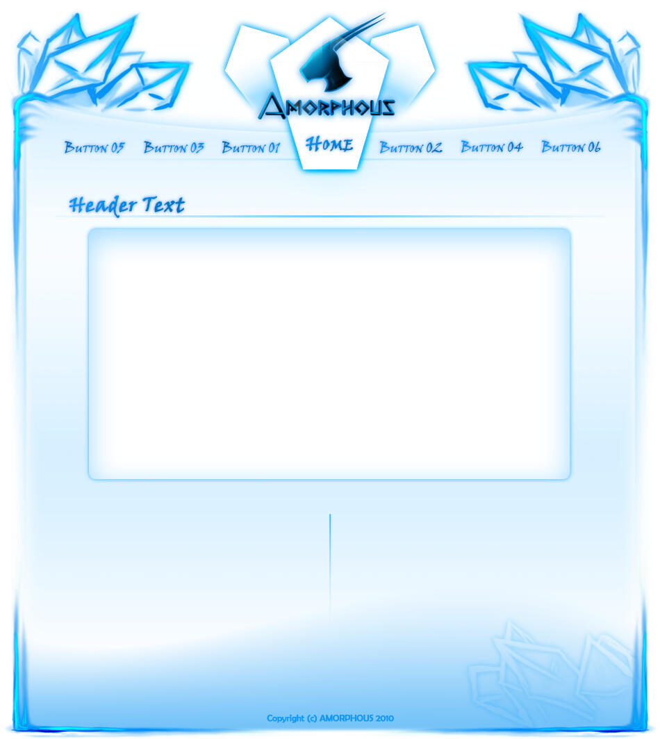 a mockup of a website, with a light blue background, dark blue text for navigations, and no body content